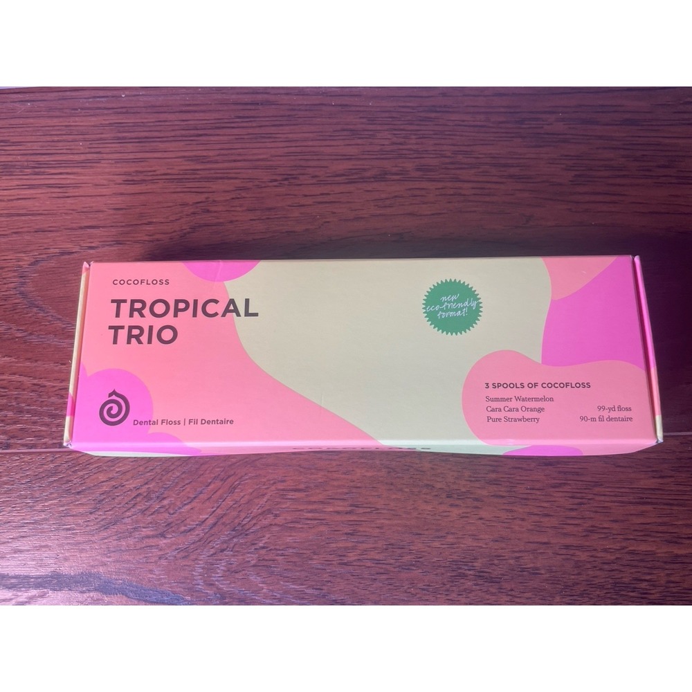 Cocofloss Tropical Trio Watermelon,Orange,Strawberry 99-yd MadeInItaly+IPSYPouch